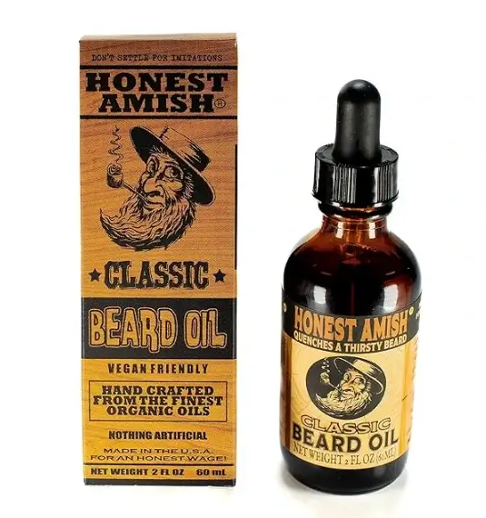 Honest Amish Classic Beard Oil – Best Organic Beard Oil for Soft, Healthy Beards