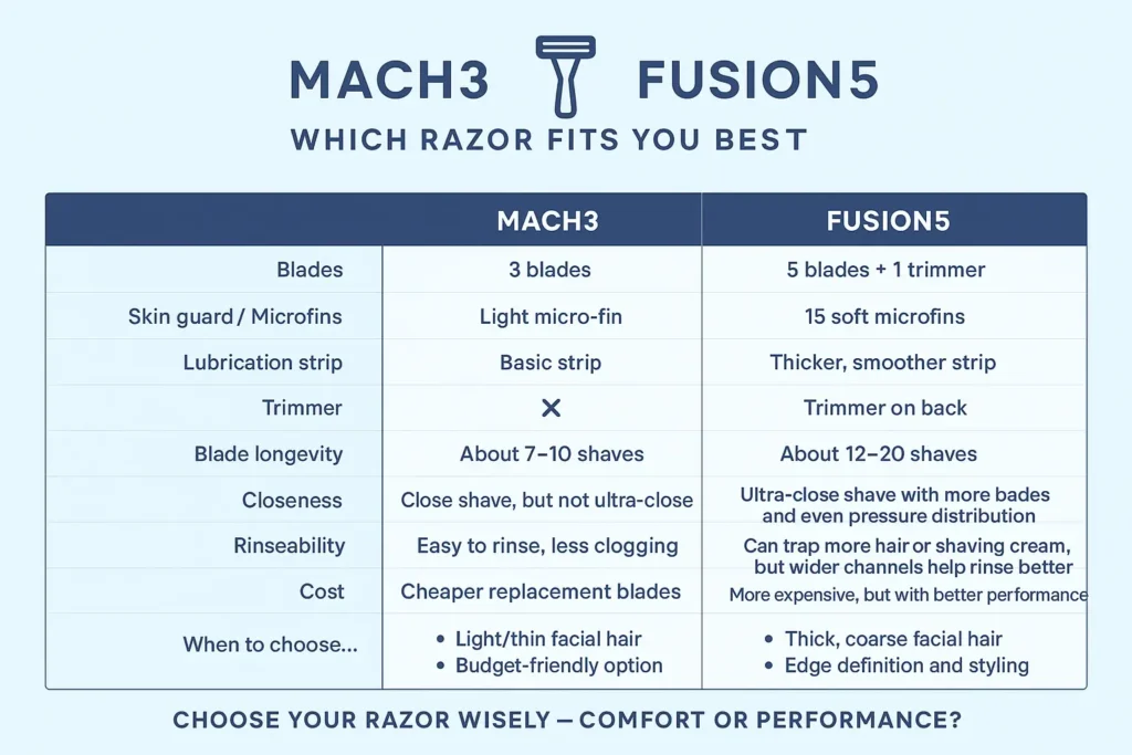 Gillette Mach3 vs Fusion5 Which Razor Is Better