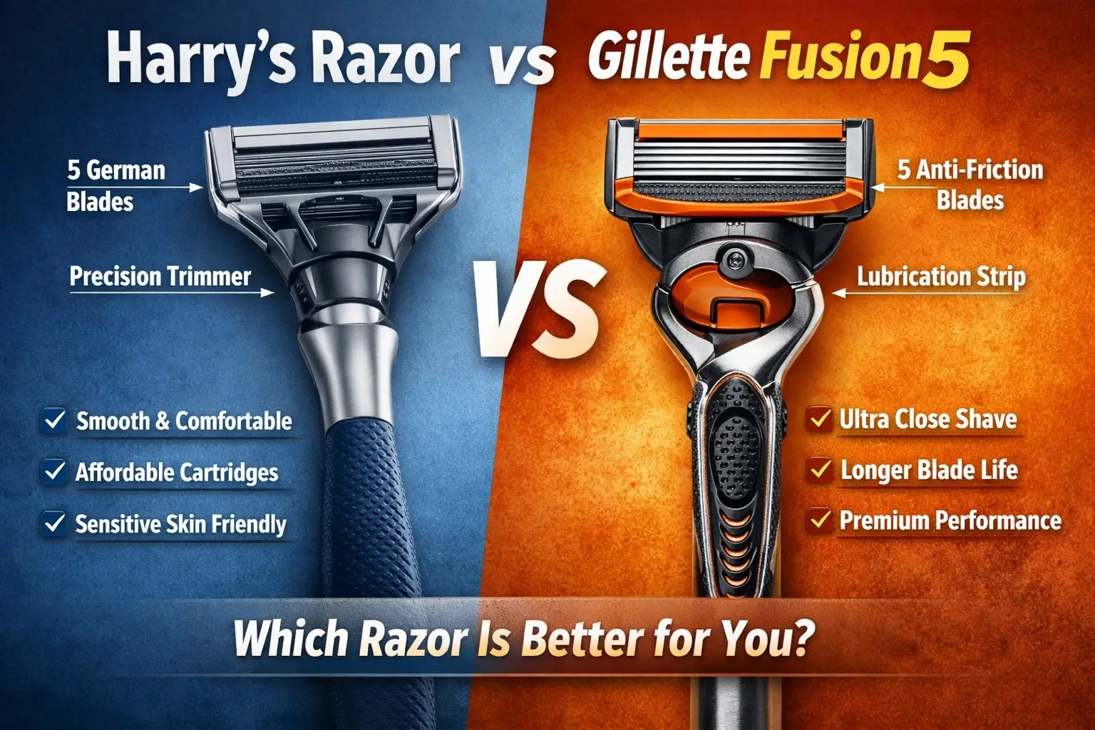 Harry’s Razor vs Gillette Fusion5 – Which Razor Is Better