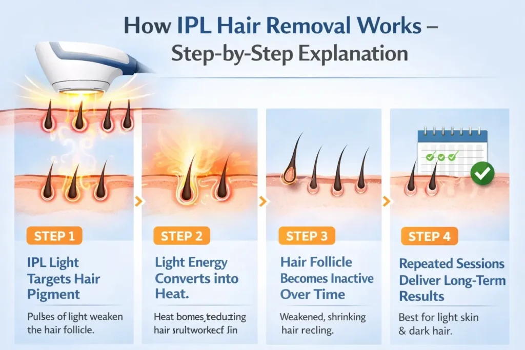 How IPL Hair Removal Works – Step-by-Step Explanation