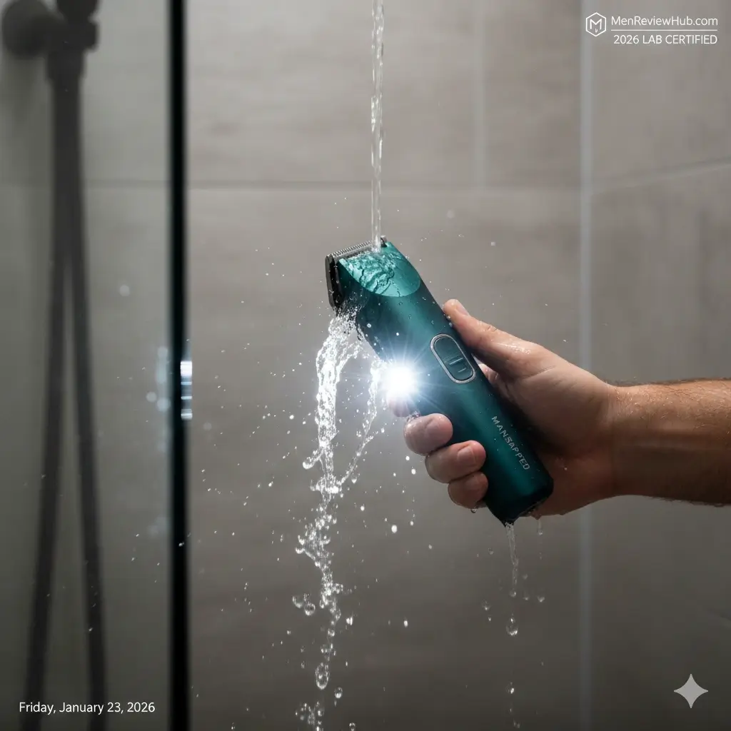 Manscaped Lawn Mower 5.0 waterproof test with LED spotlight active