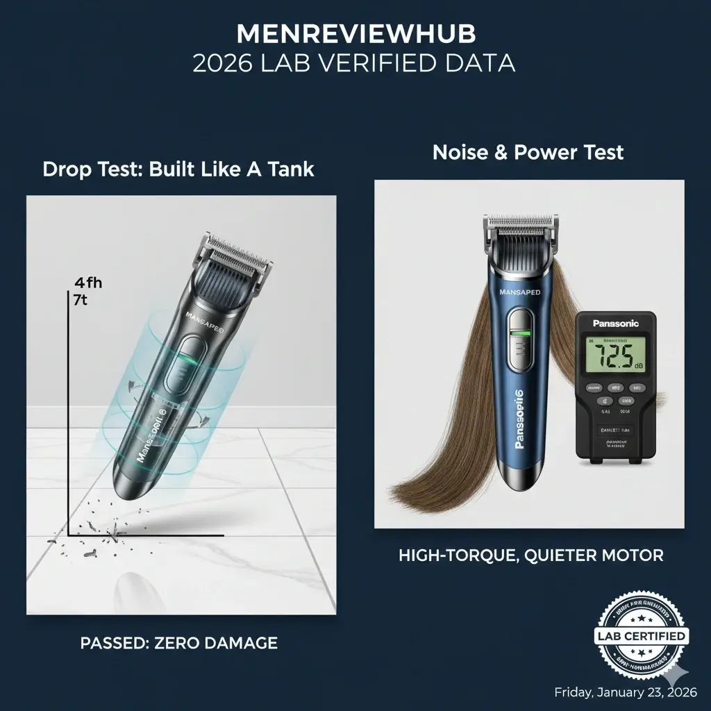 MenReviewHub lab testing noise levels and durability of electric trimmers