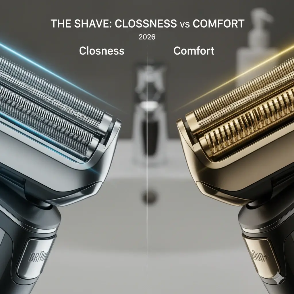 Panasonic Arc6 6-blade system vs Braun Series 9 Pro+ ProLift head