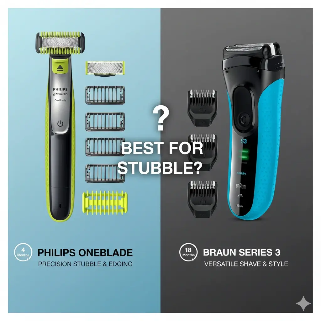 Philips OneBlade vs Braun Series 3 Best for Stubble Style