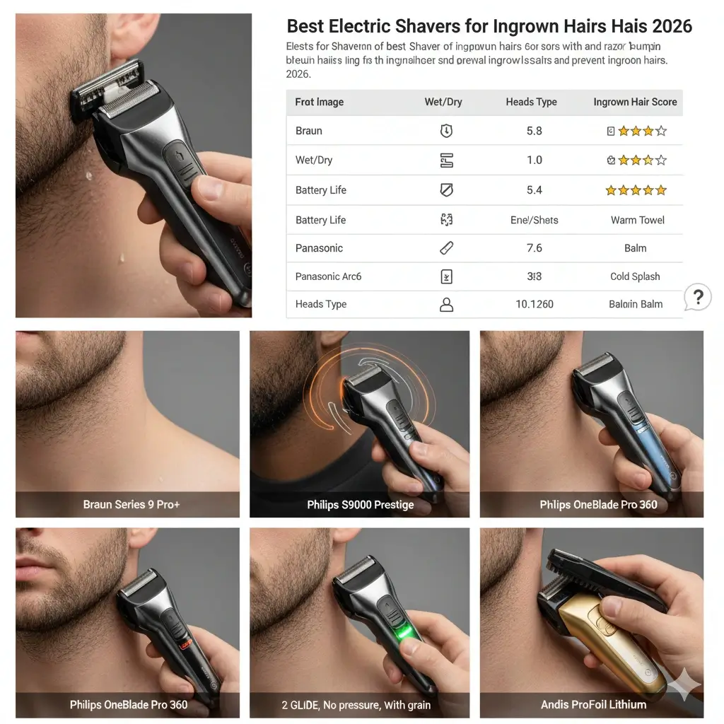 Top 4 electric shavers for neck ingrown hairs 2026 comparison chart