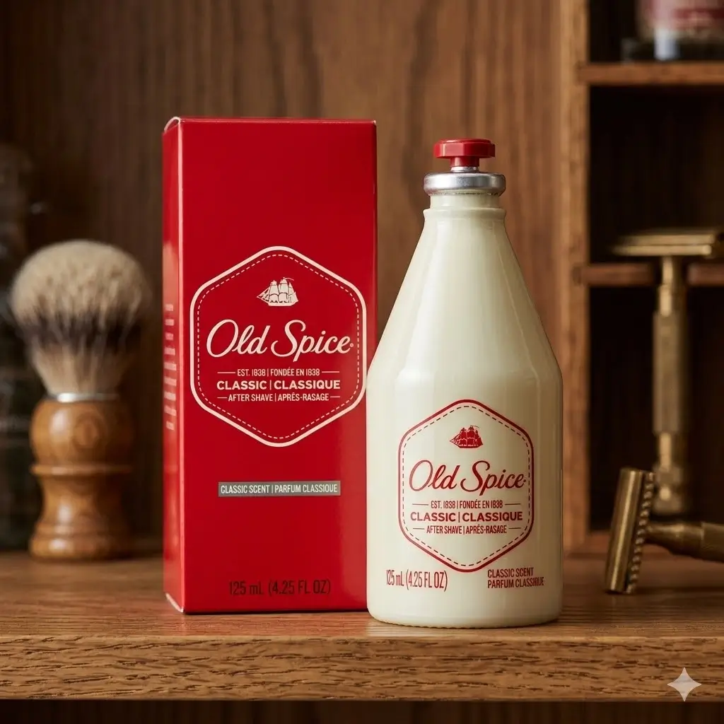 In the debate of Old Spice vs Axe aftershaves, this is the classic Old Spice bottle