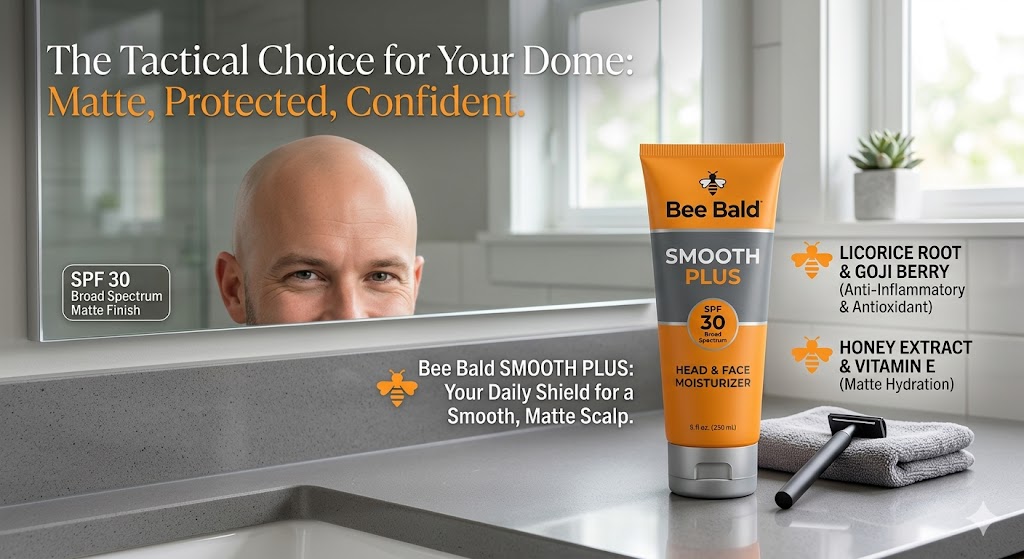 Bee Bald SMOOTH PLUS Review The Best No-Shine Scalp SPF 30