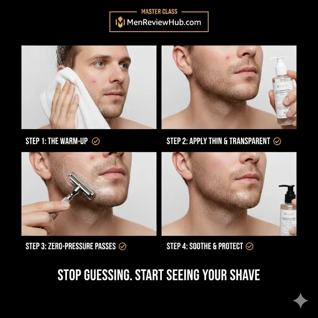 How to apply brushless shaving cream over acne breakouts