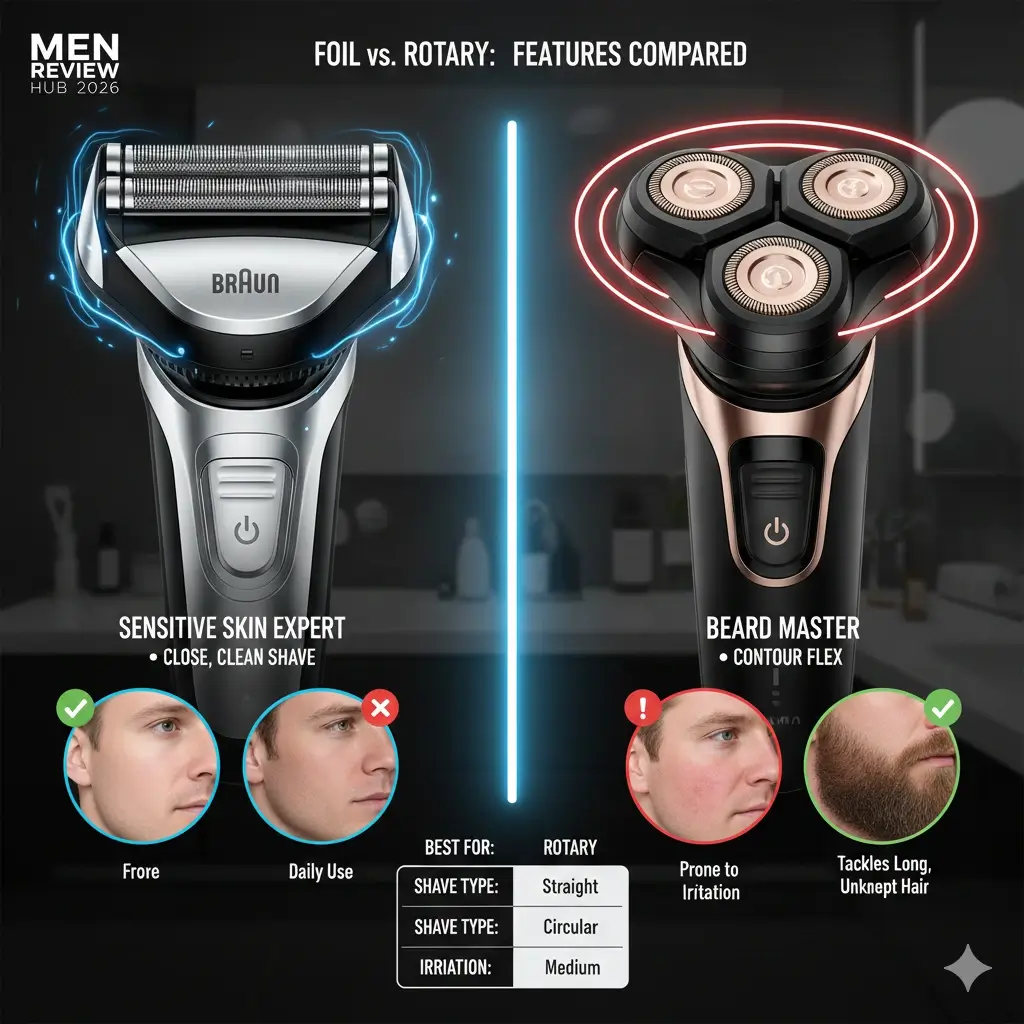 Philips Norelco Prestige rotary shaver flex head demonstration