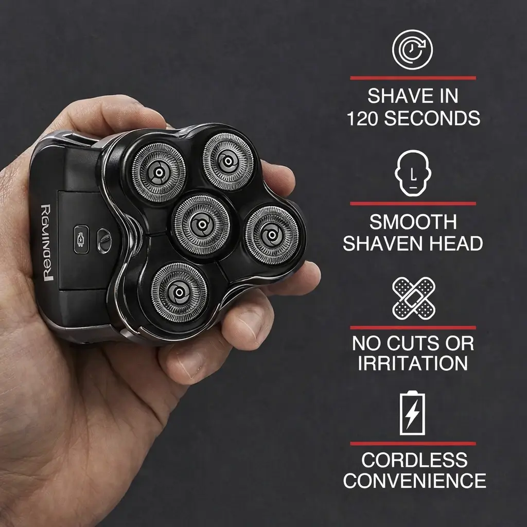 Remington Balder Pro Best Budget-Friendly Electric Head Shaver for Bumpy Scalps