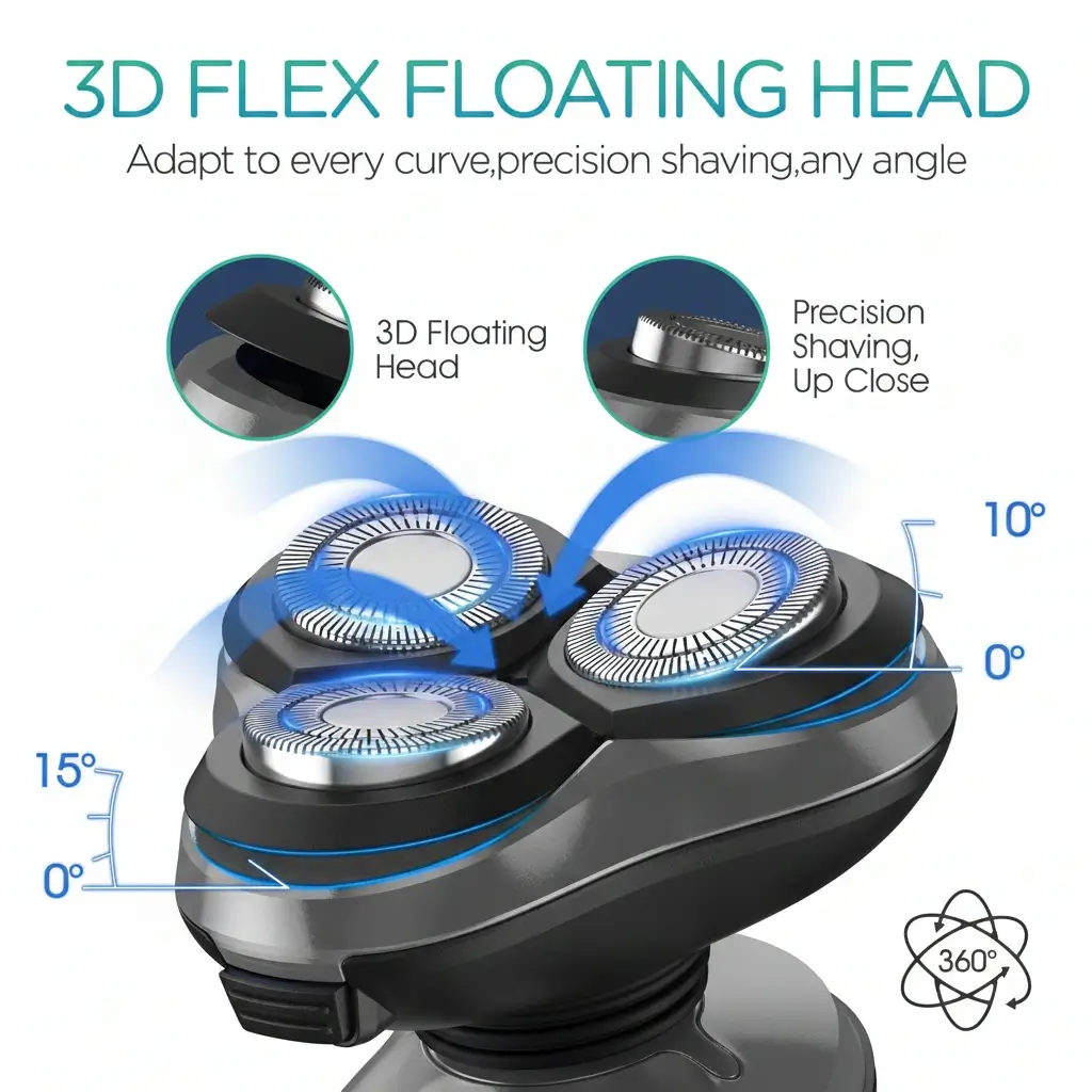 VOYOR TX410 4-in-1 electric shaver review and attachments on a professional grooming setup