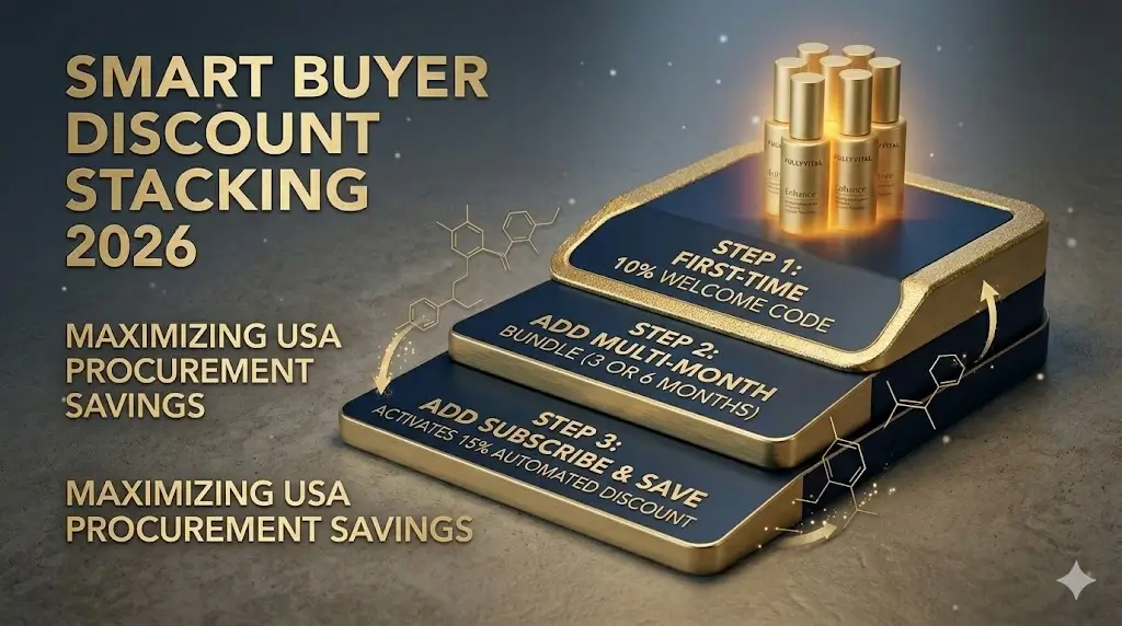 SMART BUYER DISCOUNT STACKING. First-Time 10% OFF. Multi-Month BUNDLE. SUBSCRIBE & SAVE 15%. Maximum USA Savings