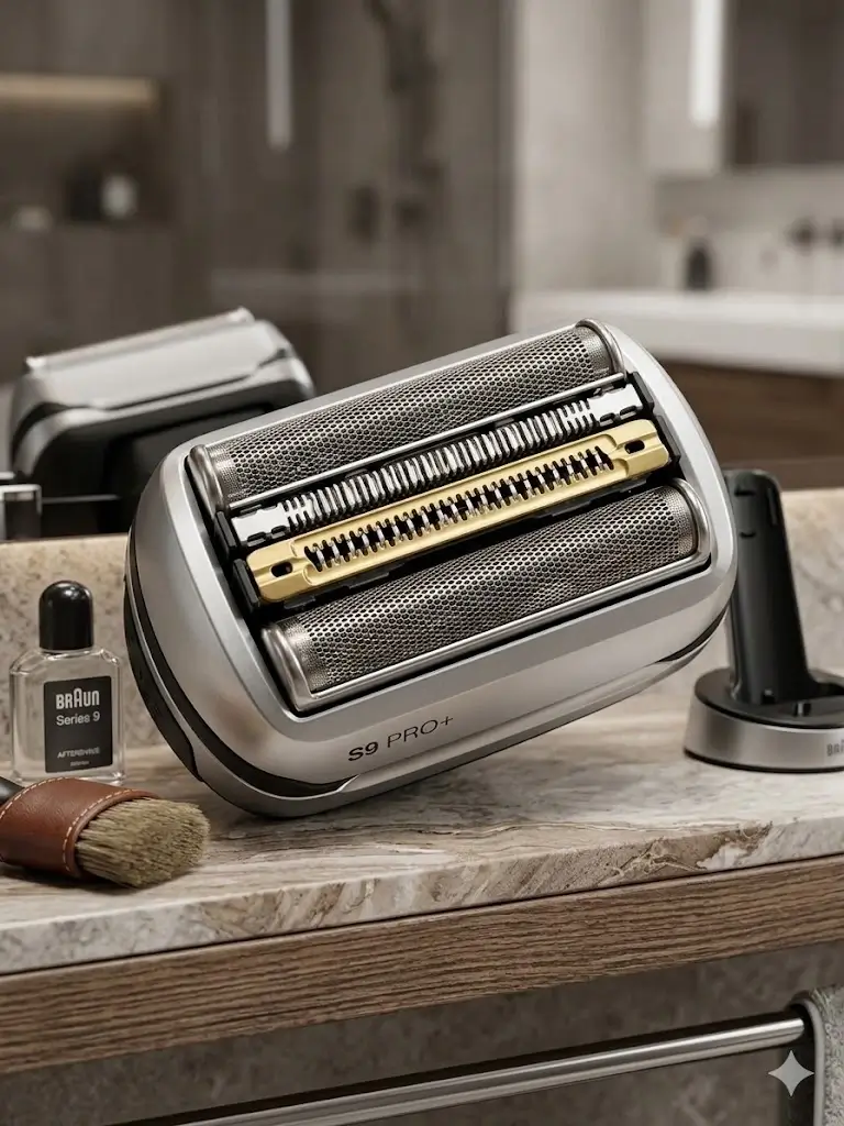 The Braun Series 9 Pro resting horizontally showing the ergonomic grip