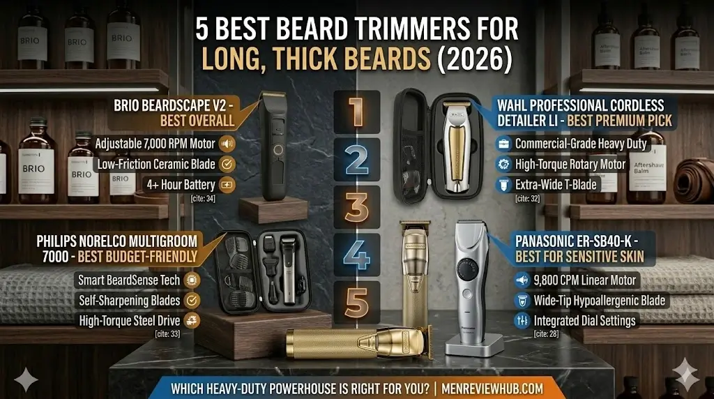 5 Best Beard Trimmers for Long, Thick Beards (2026)