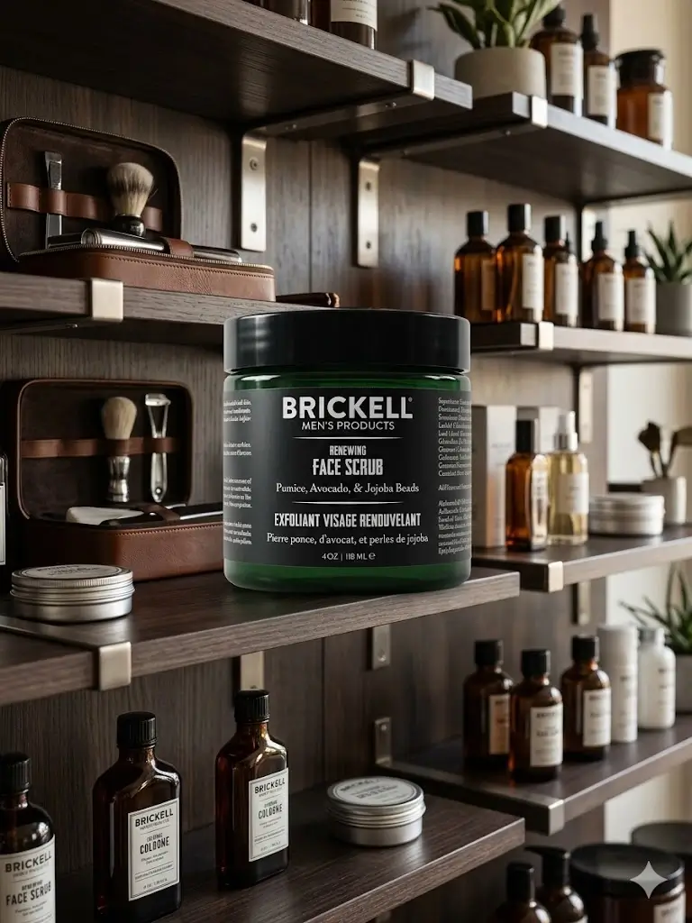 Brickell Men's Renewing Face Scrub for Men