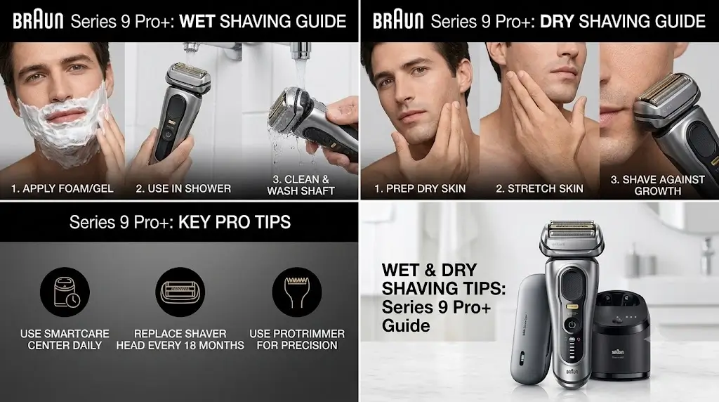 Braun Wet & Dry Shaving Tips: Series 9 Pro+ Guide