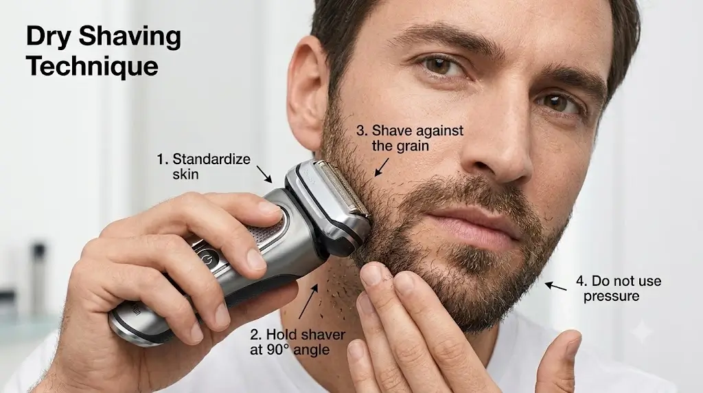 Braun Series 9 Pro+ Dry Shaving Technique on Skin