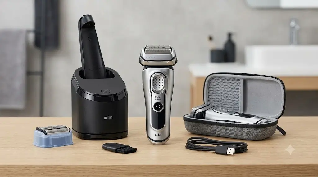 Braun Series 9 Pro+ bundle with SmartCare Center cleaning dock and PowerCase