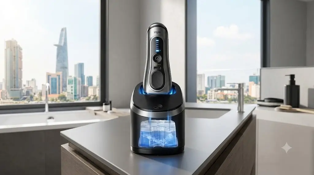 Braun Series 9 Pro Docked in SmartCare Cleaning Station