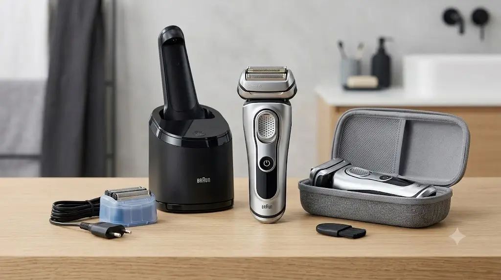 Braun Series 9 Pro+ bundle with SmartCare Center cleaning dock and PowerCase