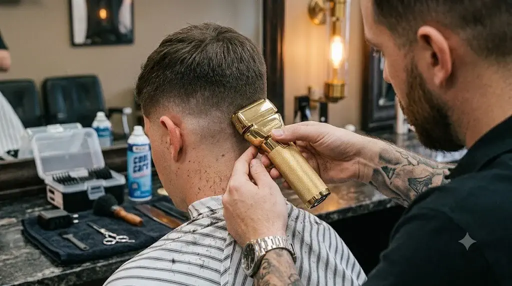 BaBylissPRO FXONE GoldFX double foil shaver for zero fade neck cleanups